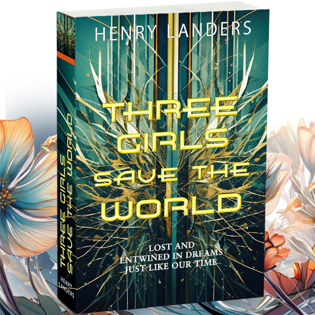 Book cover of Henry Landers' debut novel Three Girls Save the World